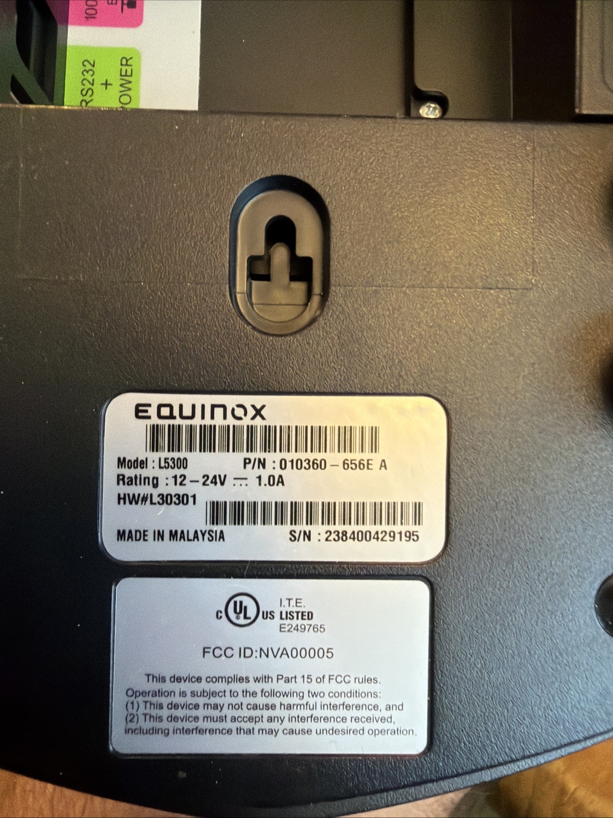EQUINOX L5300s Point of Sale Credit Card Payment Terminal w/ Stylus For Parts