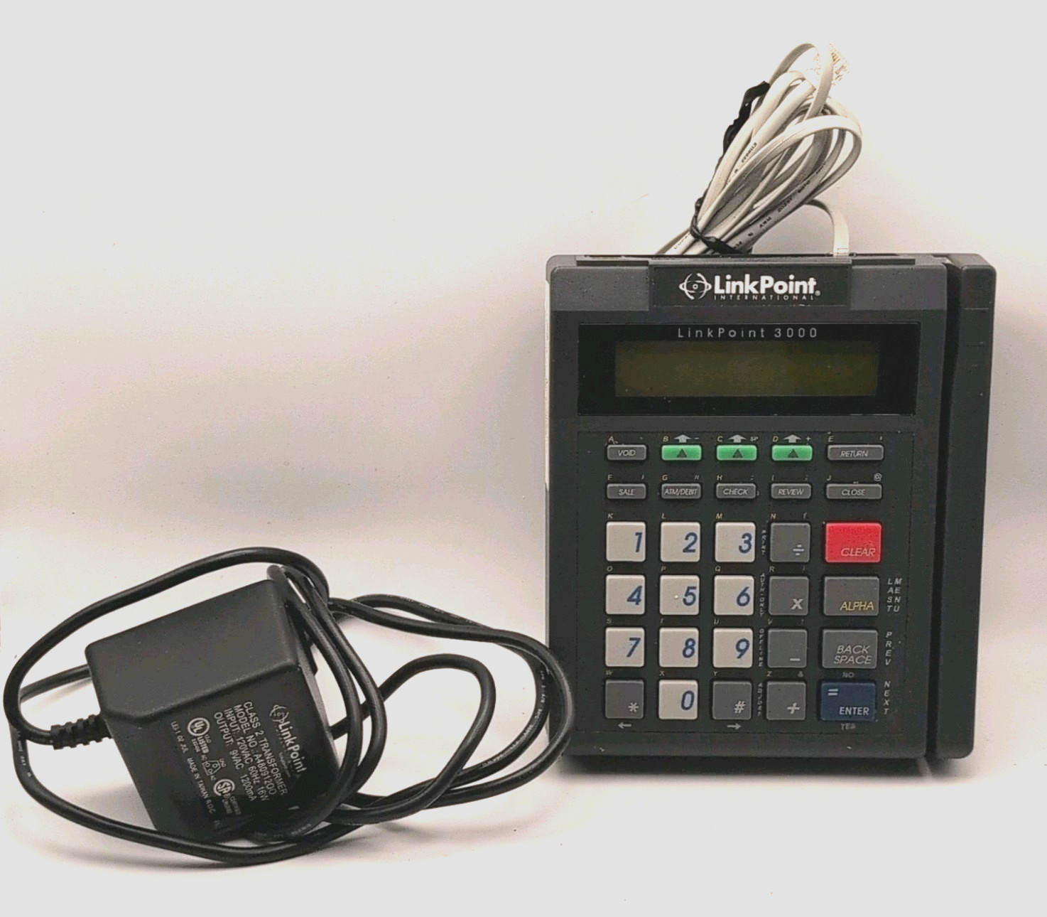 LinkPoint LP3000 Credit Card Terminal with Power Adapter, Part Number LP3000