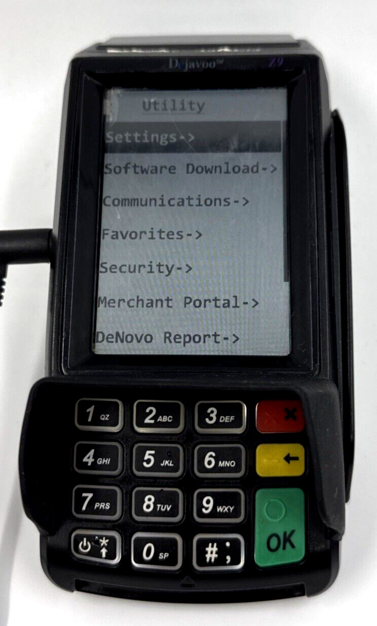 Dejavoo Z9 3.5″ VEGA3000 LCD POS Credit Card Terminal w/No Power Adapter/Tested