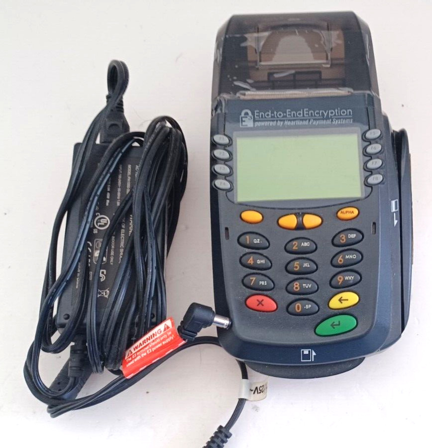 Credit Card Terminal Heartland Payment Systems with Chip Reader and Printer