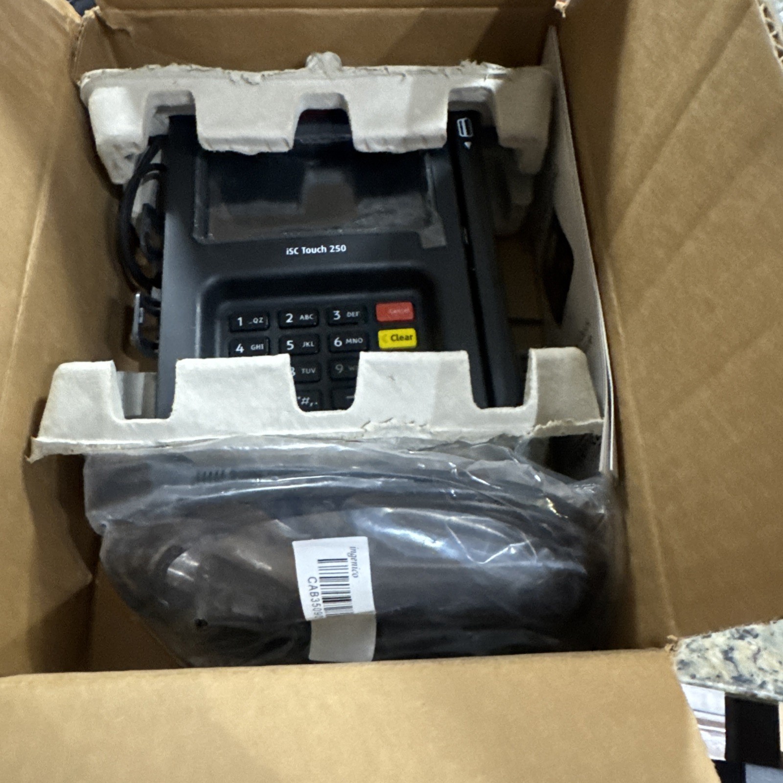 NEW OPEN BOX Ingenico ISC Touch 250 Payment Terminal – with swivel stand