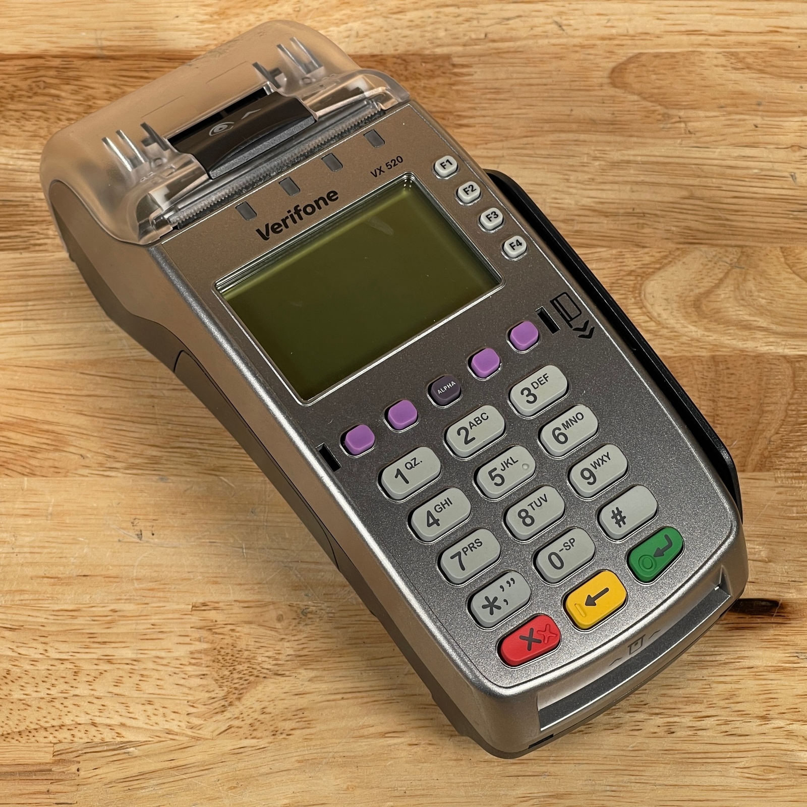 VeriFone VX520 Silver/Black Digital DC EMV Debit/ Credit Card Terminal Machine