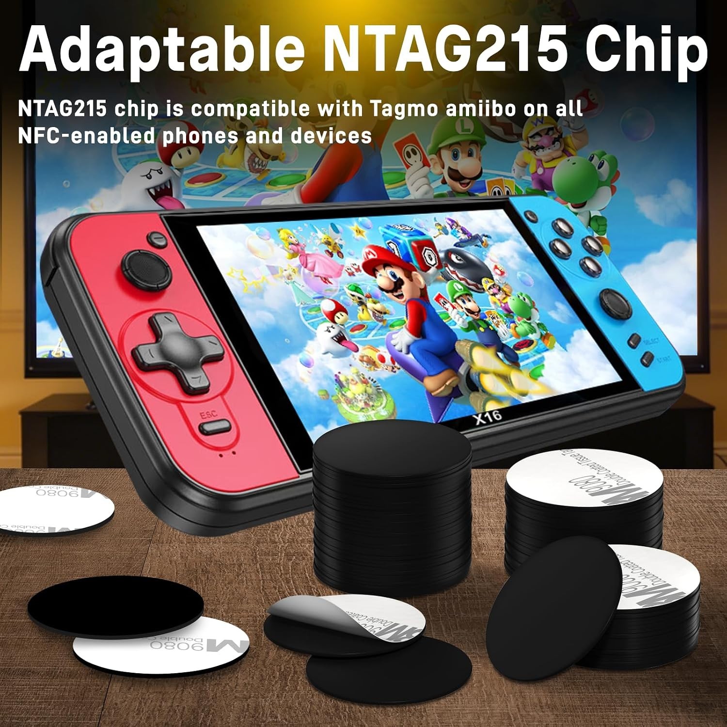 Round Adhesive NFC Tags (100 PCS) – Durable, Rewritable, & Compact 25mm Cards