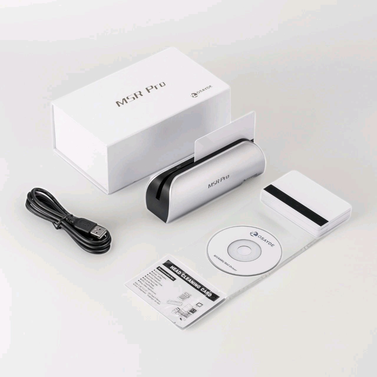 Osayde MSR PRO Magnetic Card Reader USB with 10 Blank Cards