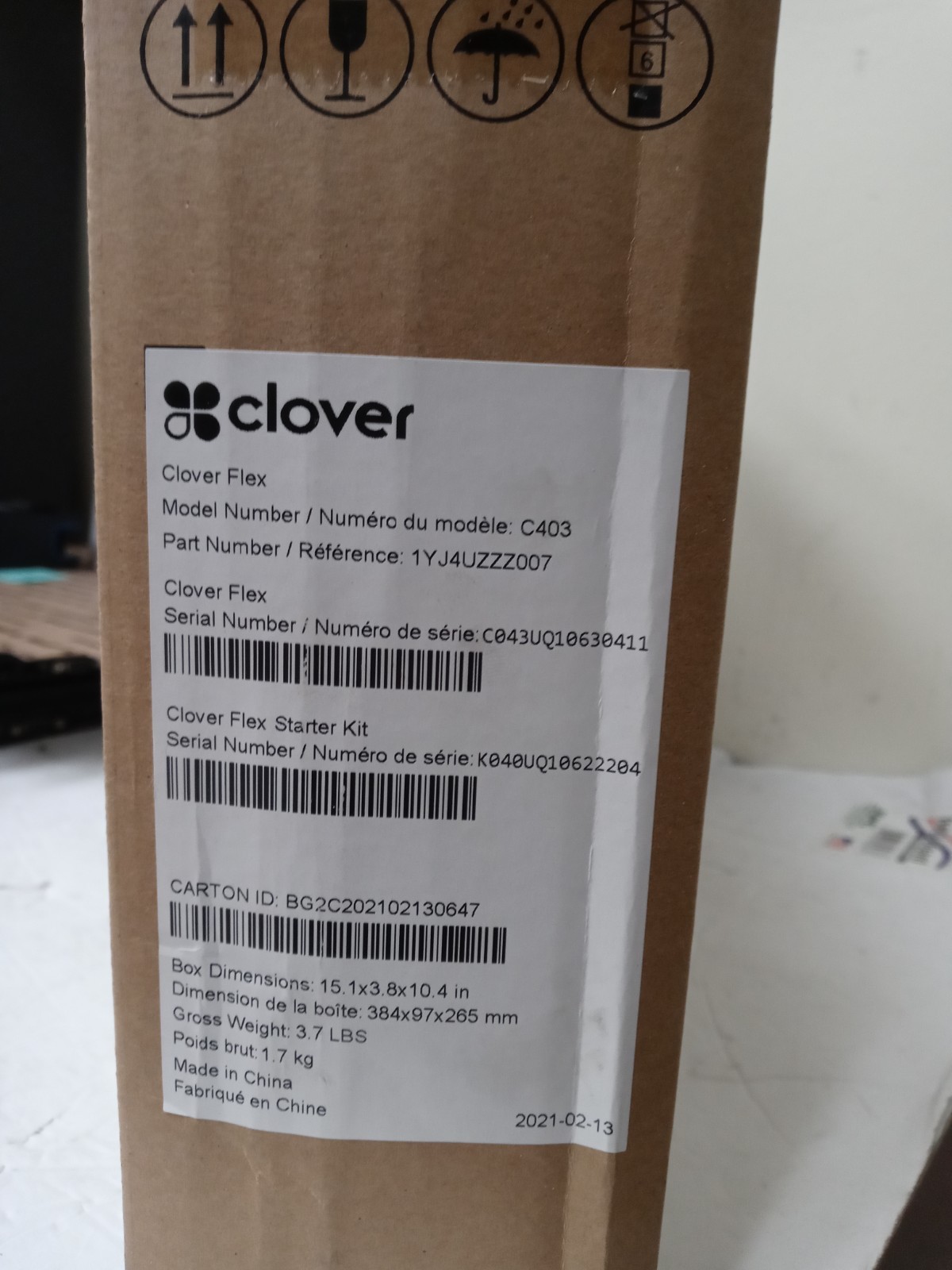 Clover Flex C403 + Flex Starter Kit K400 U Credit Card Terminal not working