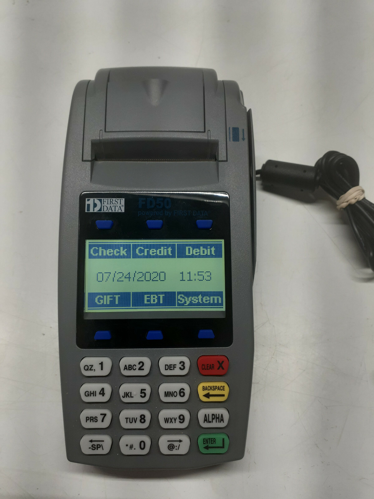 First Data FD-50 Credit Card Processing Terminal No AC Adapter
