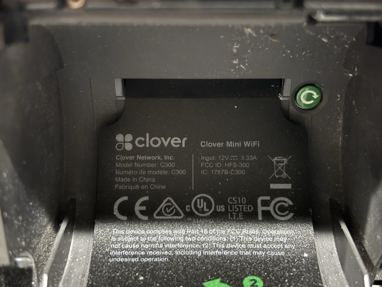 Clover Mini POS System WiFi C300 – Not Tested Parts Only