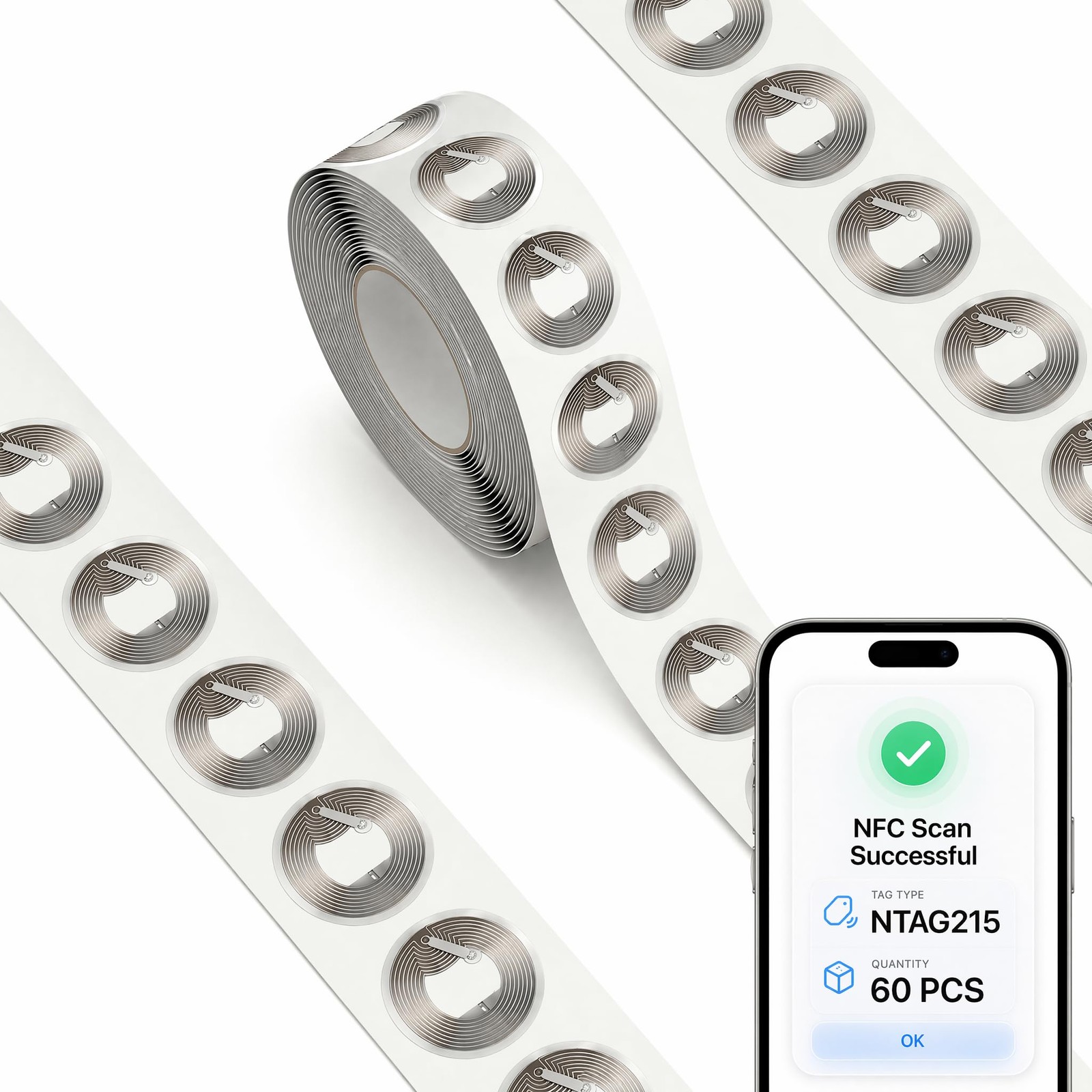 LOYAL SEA 504B NFC Tags NTAG215 60pcs