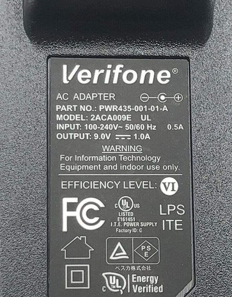 Genuine Verifone P400 P630 P200 VX805 VX820 Power Supply PWR435-001-01-A – New