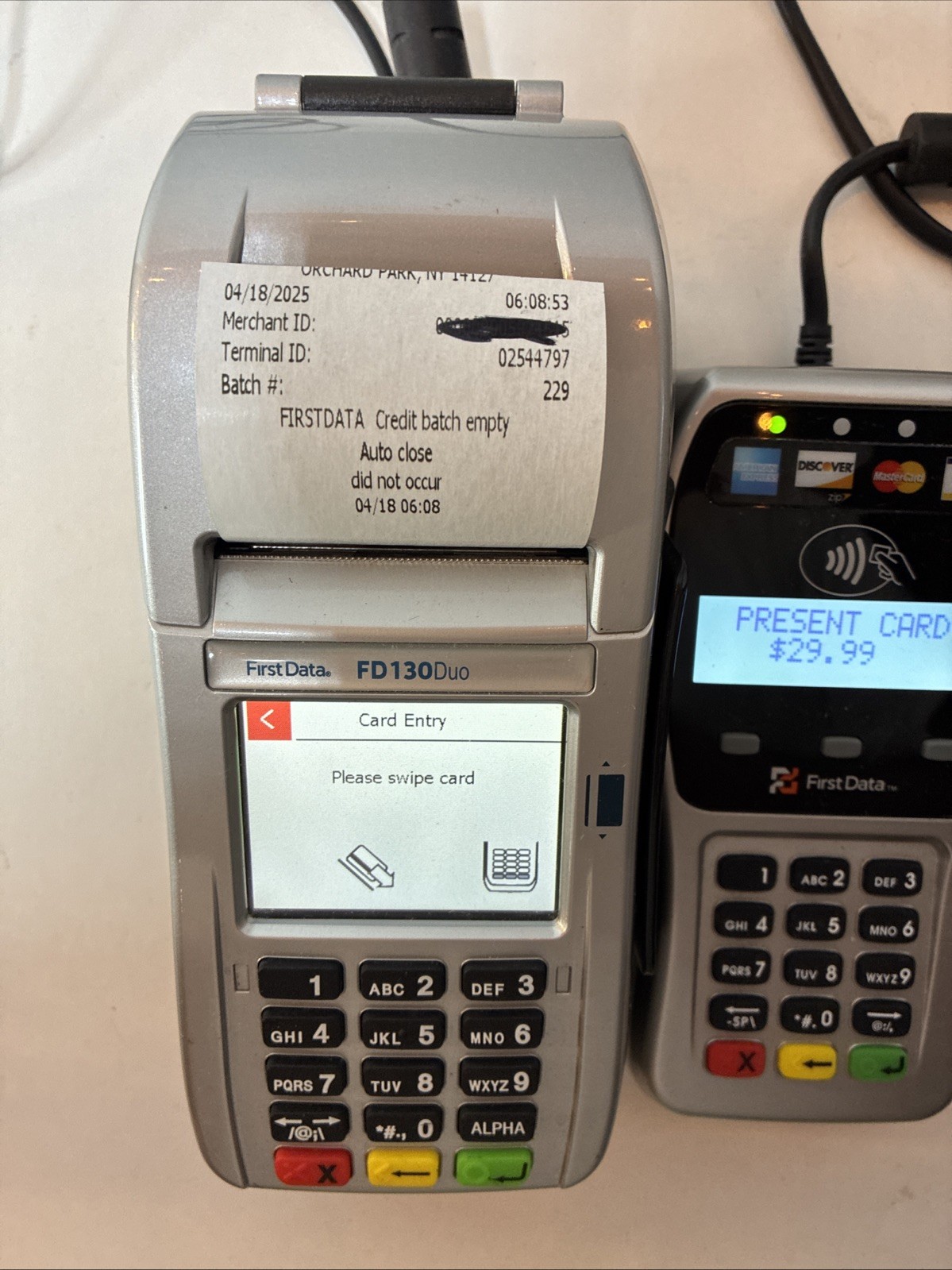 First Data FD130 Duo and FD-35 PIN Pad Credit Debit Card POS Terminal FD130Duo