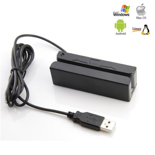 DEFTUN MSR90 USB Magnetic Credit Card Reader Stripe Magstripe Scanner 3 Tracks