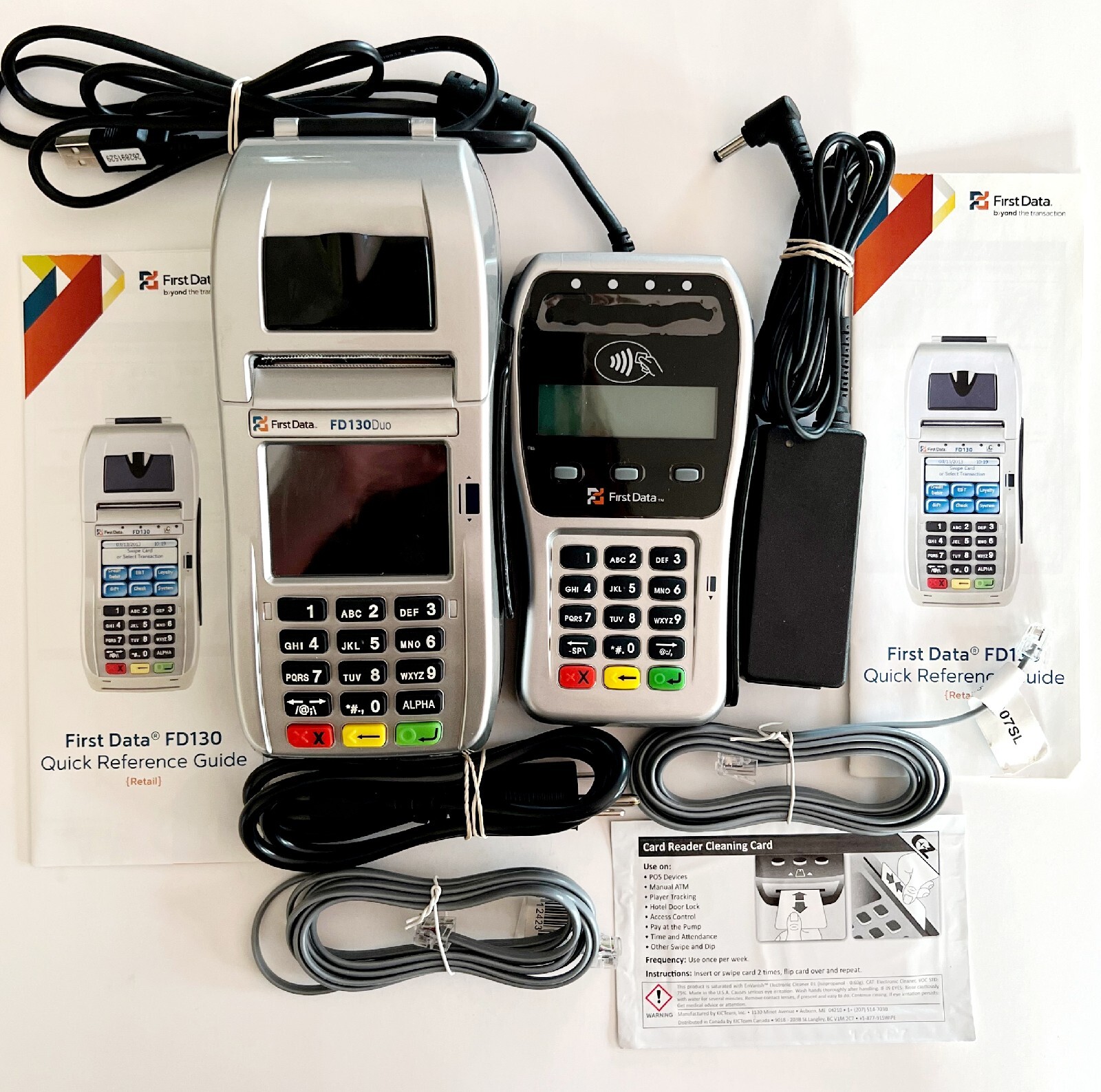 First Data FD130 Credit Card Machine And Auxiliary Pin Pad FD35 NEW OB ELEC
