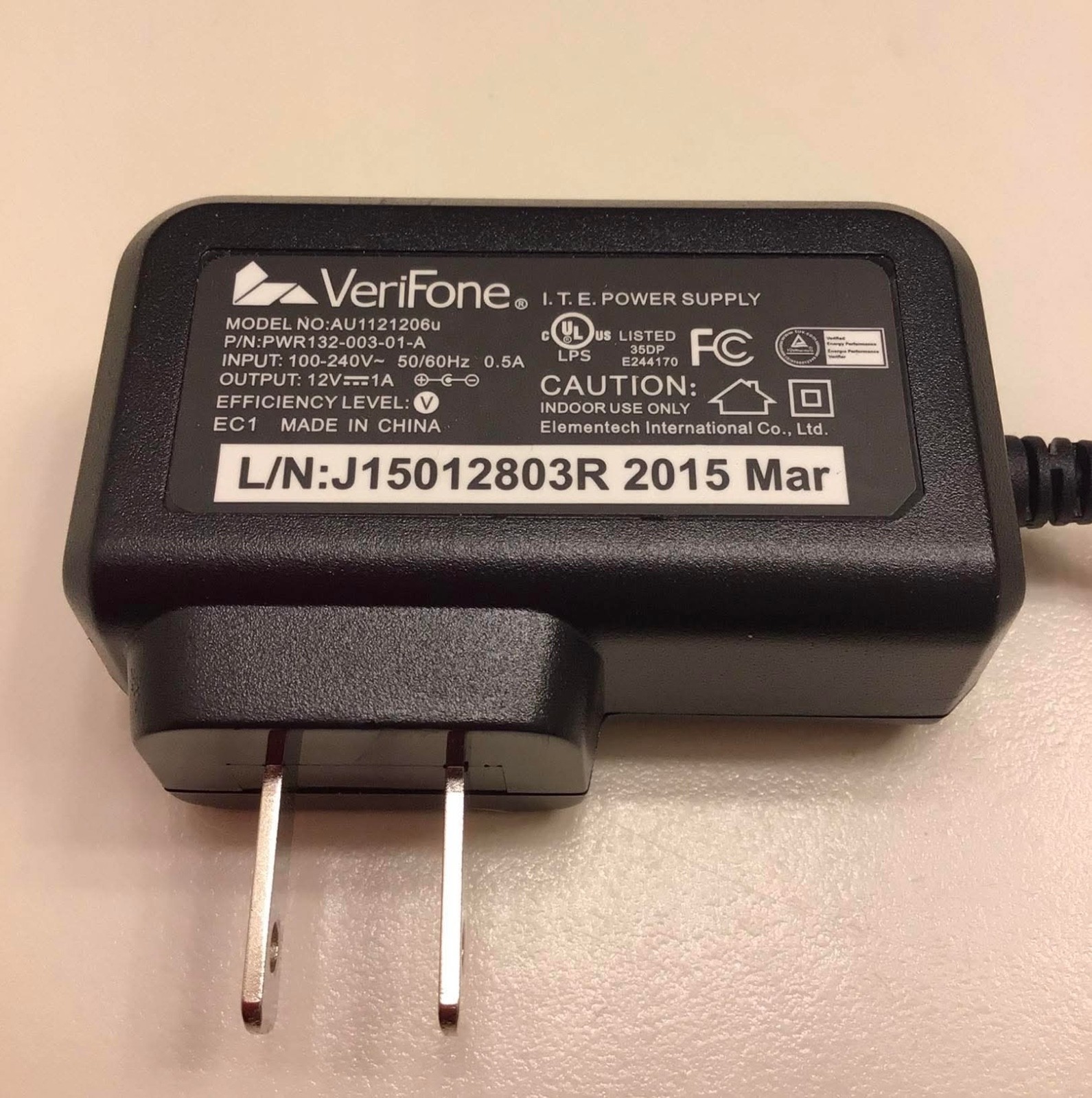 VeriFone 12V Power Supply, MX915 MX925, CPS11212-1C-R, Model AU1121206u ✨used✨