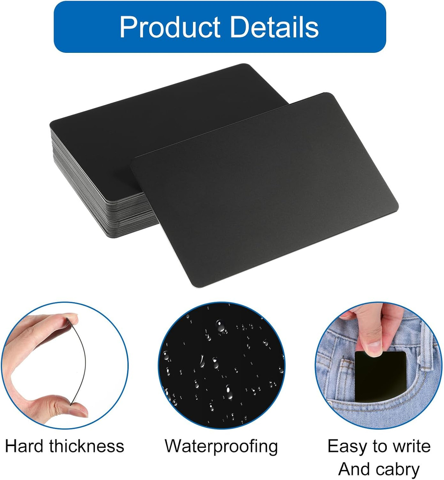 30pcs NFC Cards Rewritable PVC NFC Tags NTAG 215 504 Bytes Business Cards Black