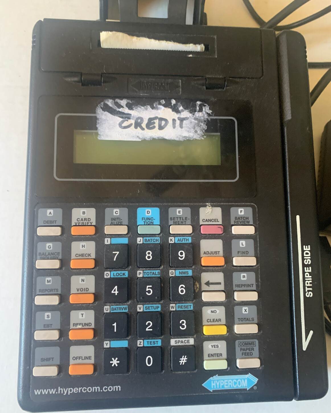 Hypercom WLT 2408-1 Credit Card Terminal With Power Supply Working Condition