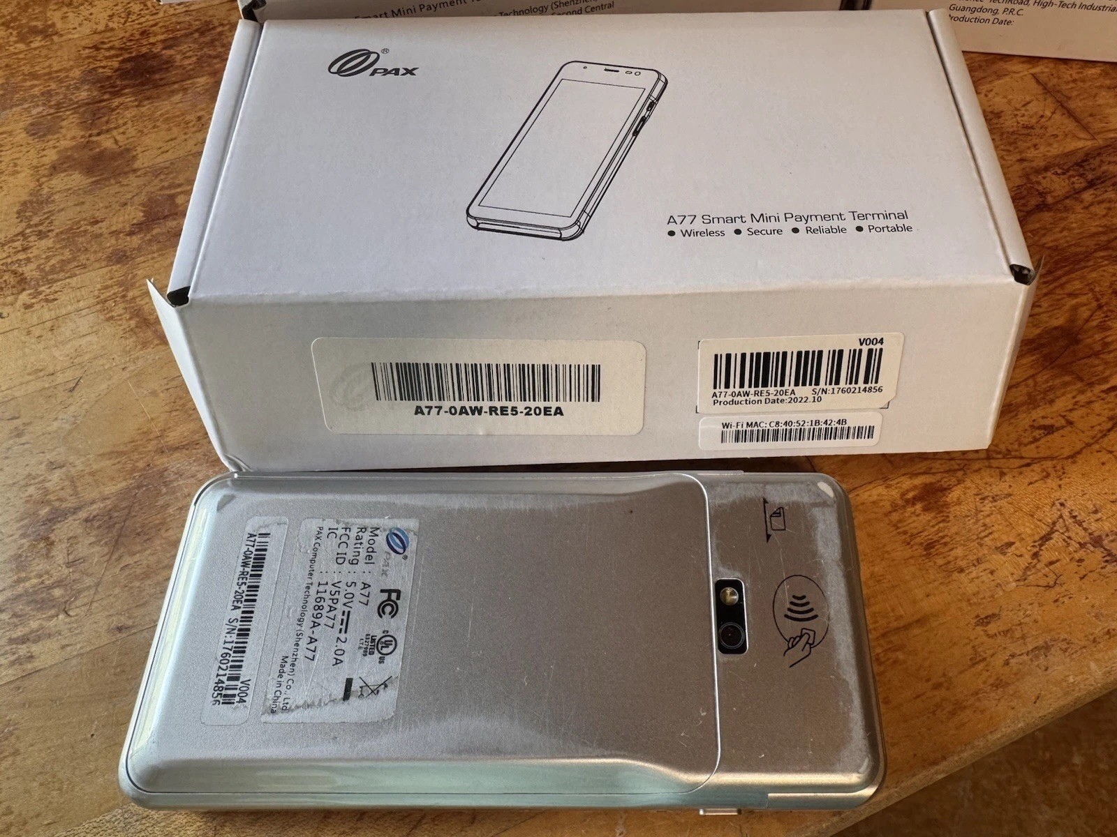 PAX A77 Wireless Smart Mini Payment Terminal POS for Android A77-0AW-RE5-20EA
