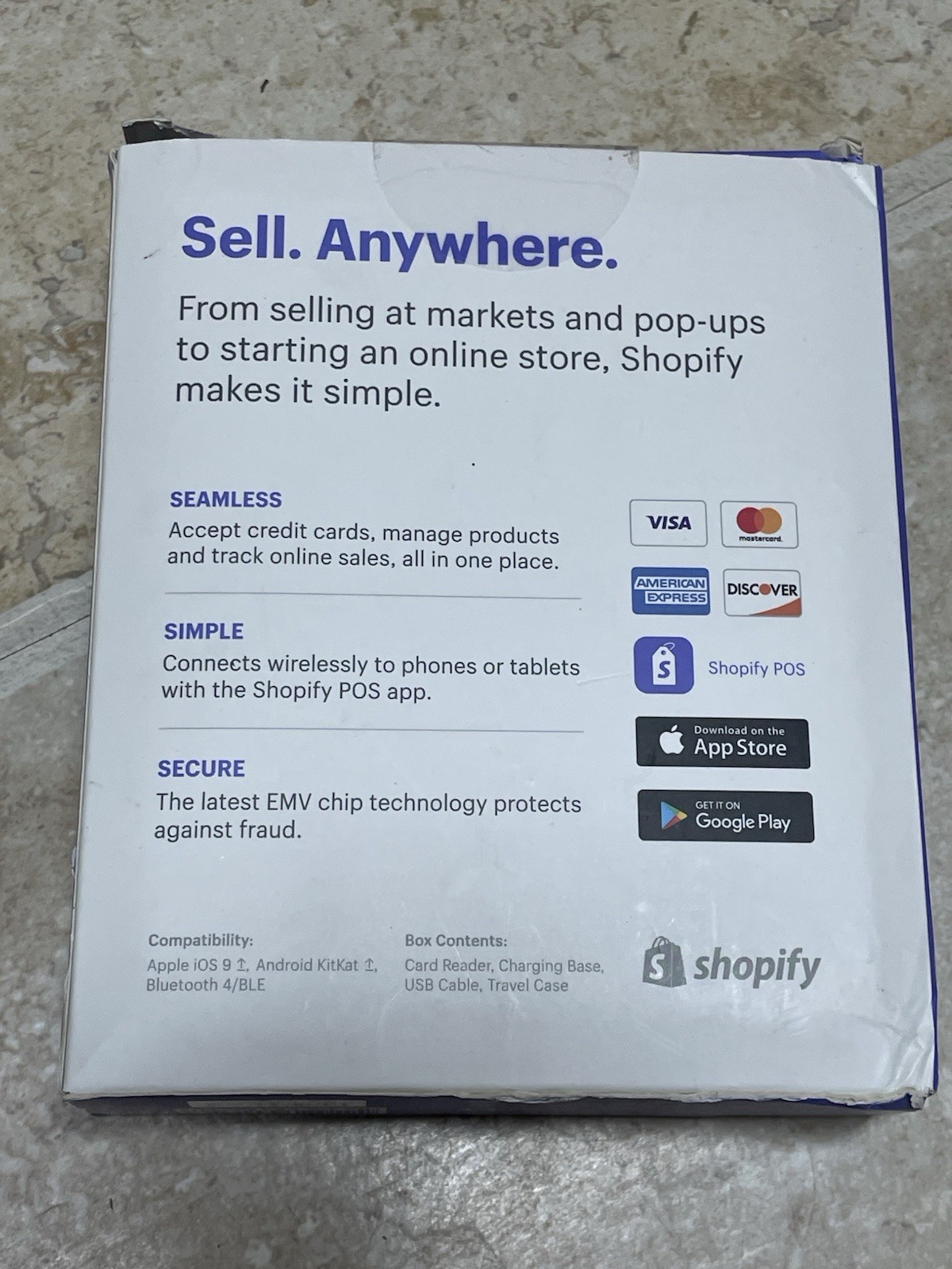 Shopify Chip and Swipe Credit Card Reader White Model S1701 In Box