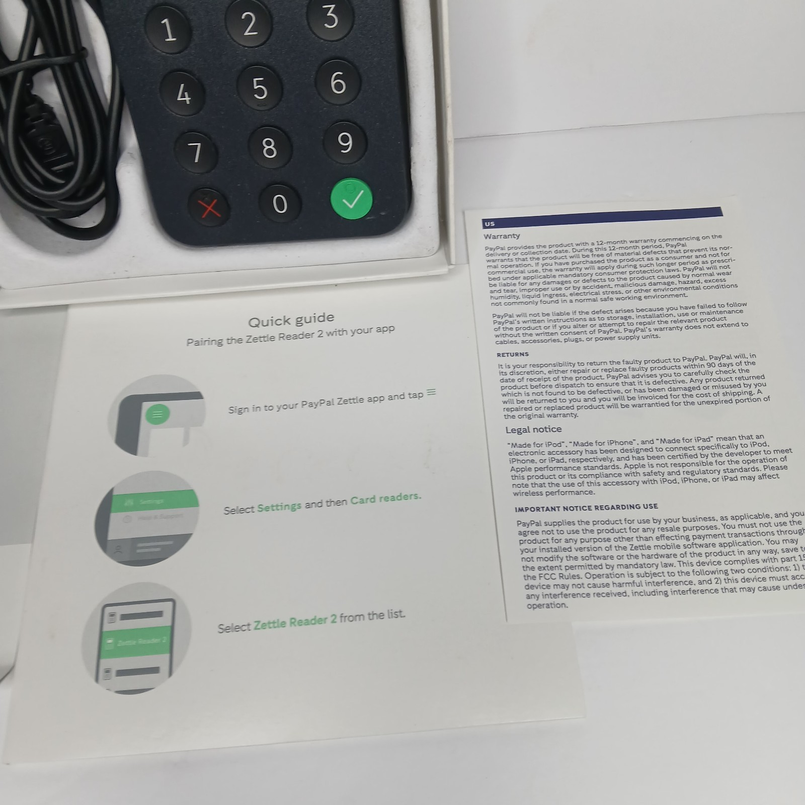 Zettle Reader 2 By PayPal Point of Sale POS Tap & Chip Credit Debit Card Reader