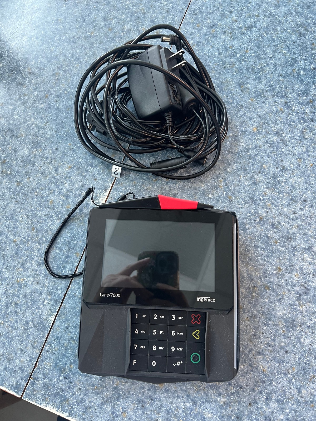 Ingenico Lane 7000 Credit Card Terminal with Stylus, Power, Cable