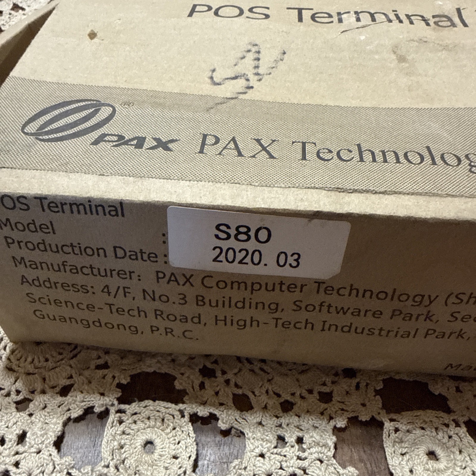 PAX S80 POS Terminal In Original Box UNTESTED SEE DESCRIPTION