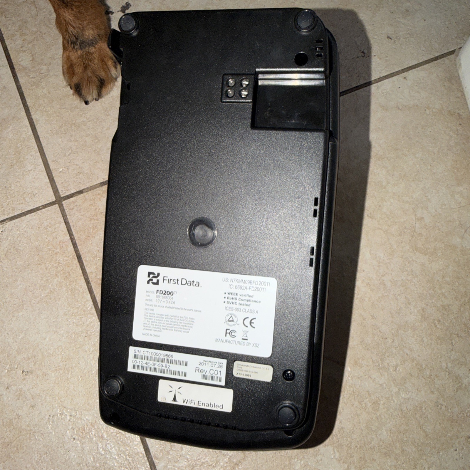 First Data FD200ti *** (no power adapter) POS Untested