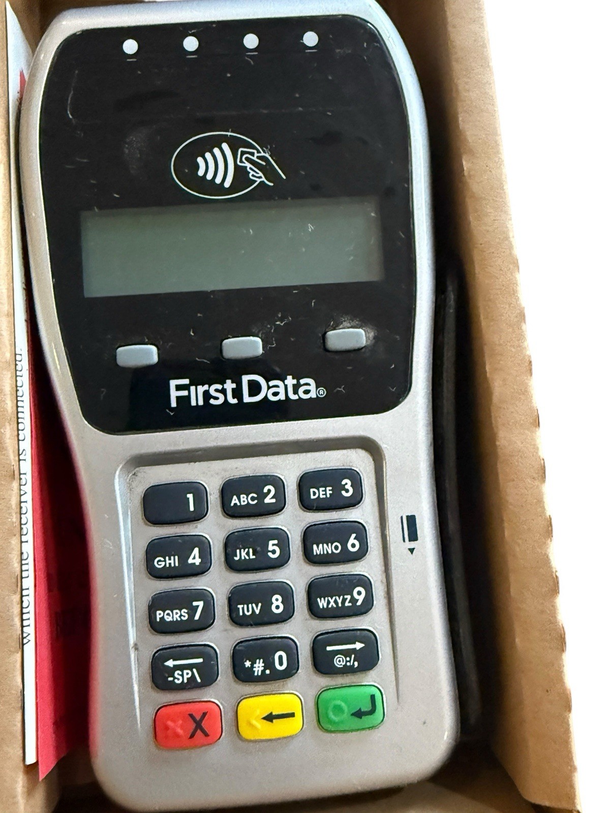 First Data FD130 Duo POS Credit Card Machine w Cables Untested Sold As Is