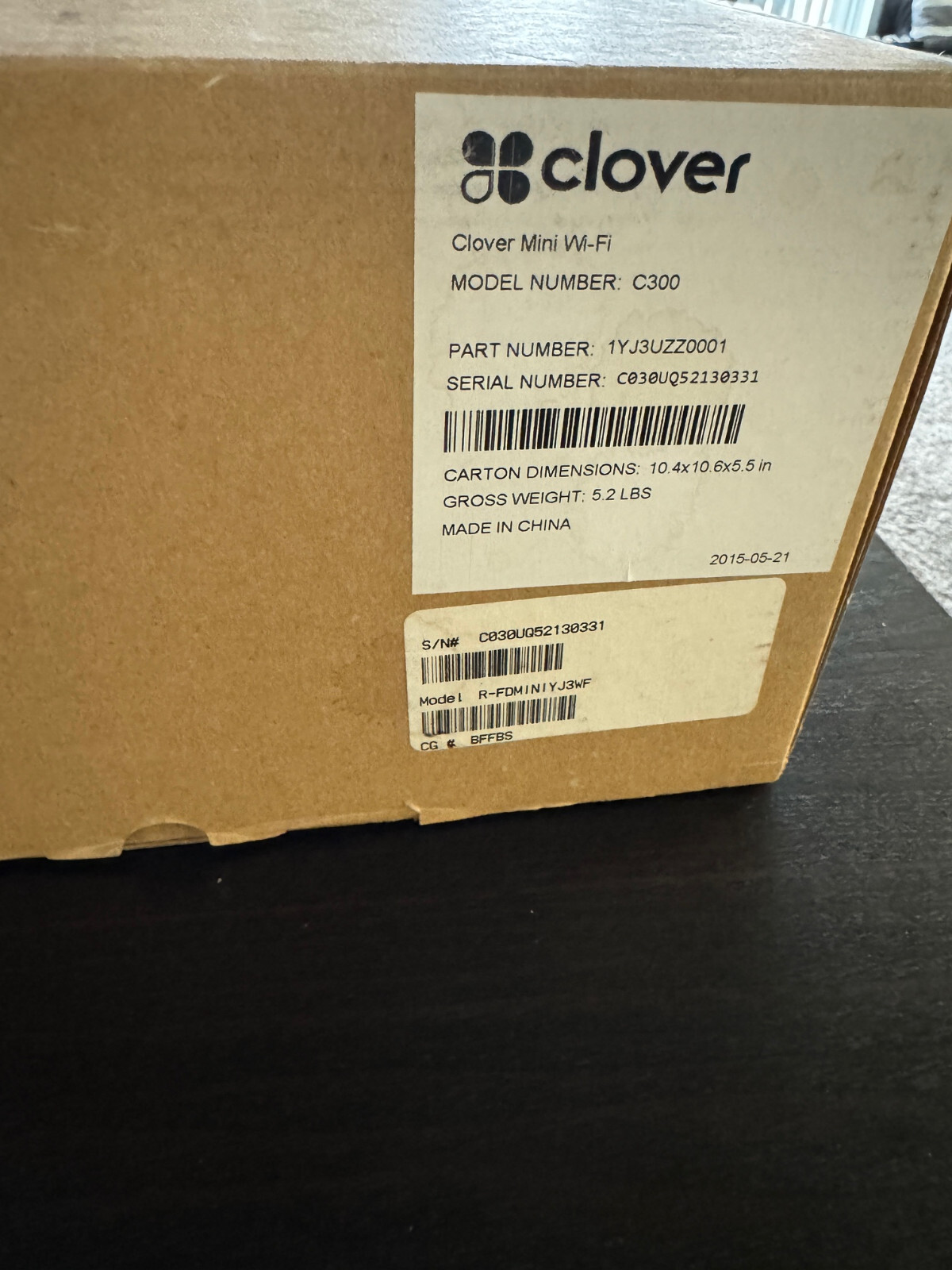 Clover Mini Wi-Fi Point of Sale System POS Model: C300 Comes In Original Box