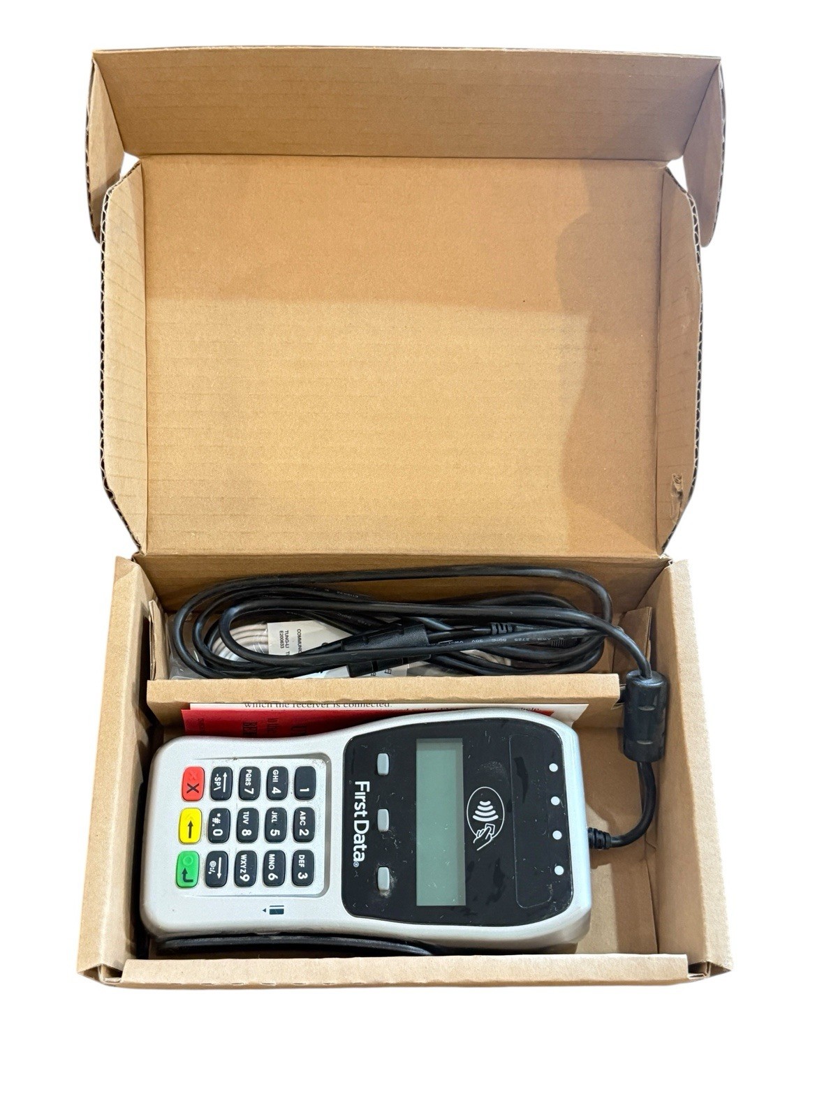 First Data FD130 Duo POS Credit Card Machine w Cables Untested Sold As Is