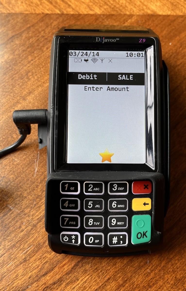 Dejavoo Z9 VEGA3000 Black 3.5″ LCD POS Credit Card Terminal Tested
