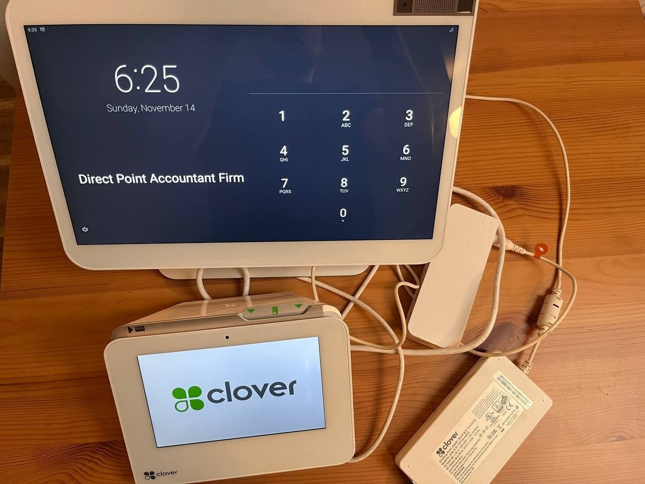 Clover Station Pro POS S503 w/ C503 Terminal BLOCKED Cracked Screen Parts