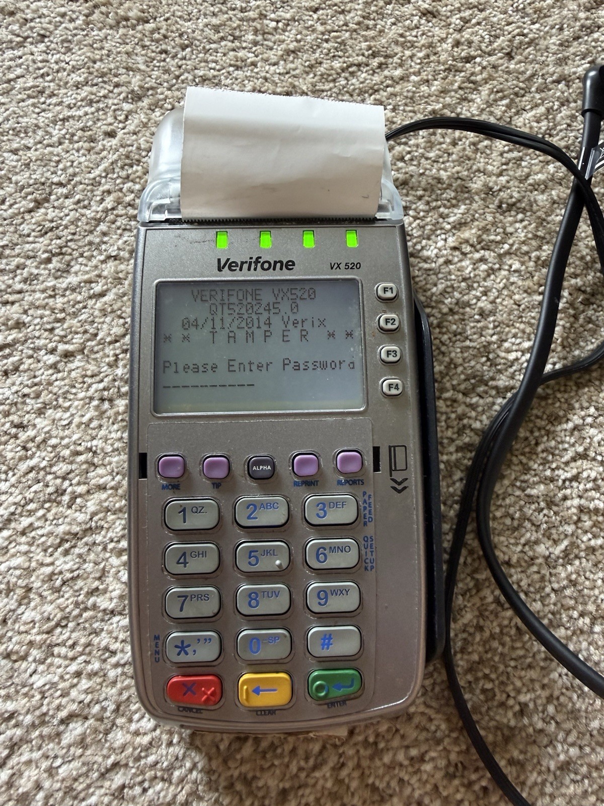 VeriFone VX 520 Credit Card Terminal Reader Bundle, Rolls, Power AC’s