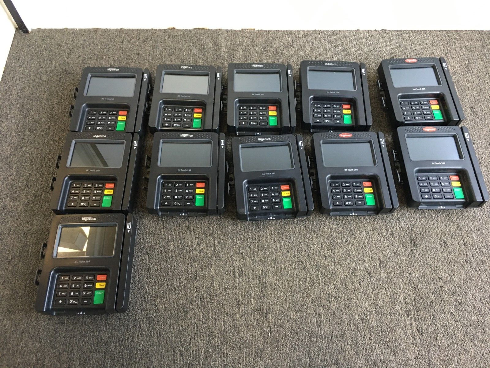 Lo of 11 Ingenico ISC Touch 250 Payment Terminalstested as pictued-Need Reset