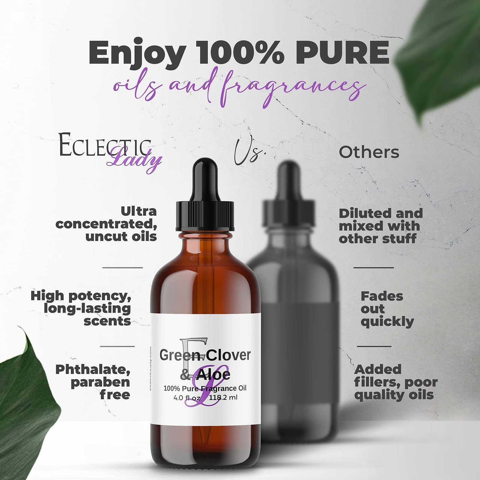 Green Clover & Aloe Fragrance Oil, 4 oz Premium, Long Lasting Diffuser Oils, …
