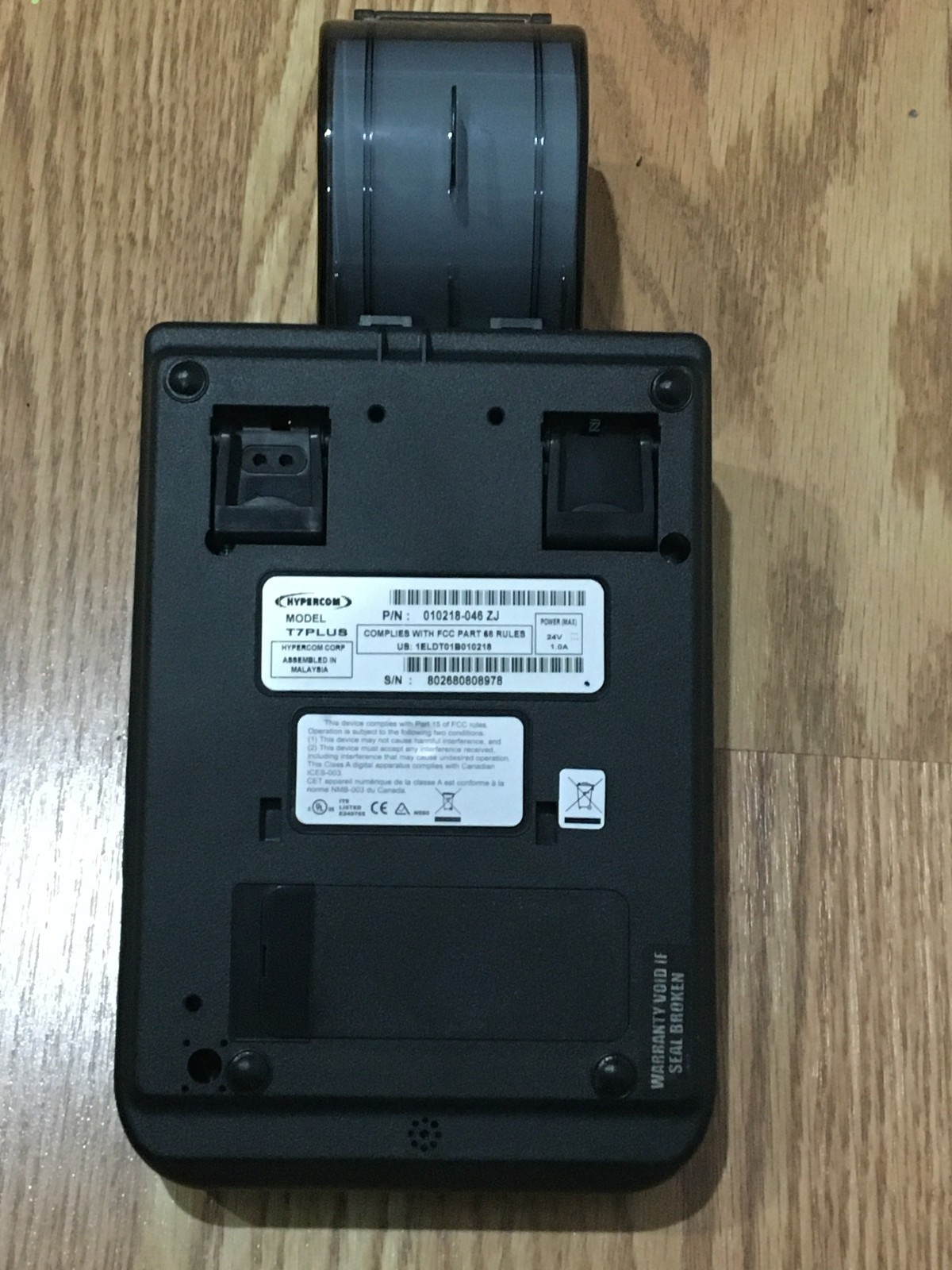 ✝️HYPERCOM T7PLUS CREDIT CARD READER PROCESSING TERMINAL 010218-046 ZJ