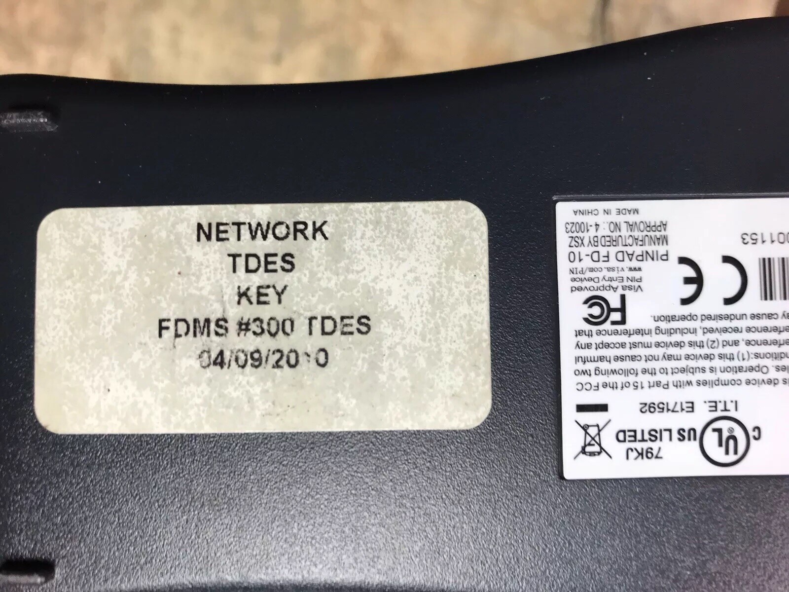 FIRST DATA FD-10C Pin Pad Card Reader POS Terminal 8001-pci
