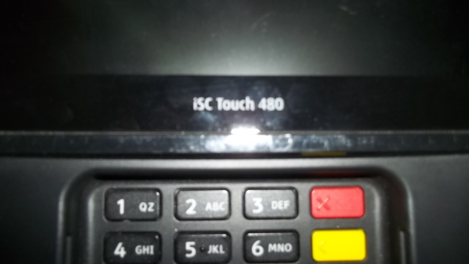 Ingenico ISC480 CC Contactless Terminal, Stand, Stylus Pen, Connection Cable