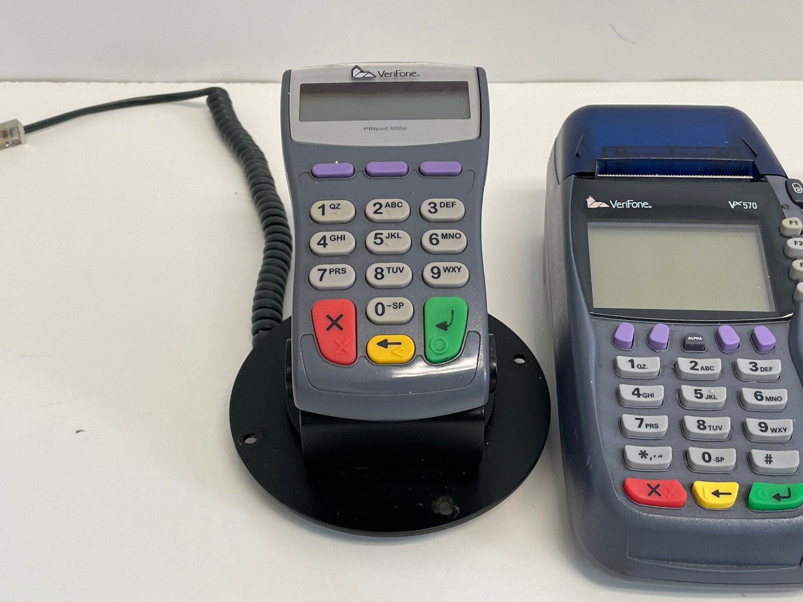 A24: Lot of 3 Verifone vx570 Credit Card Machine Terminal Printer w/ 2 Keypads