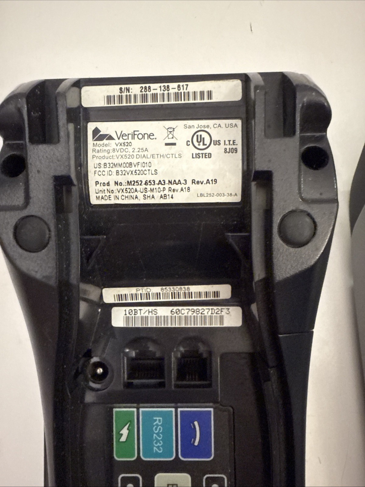 Ingenico Desk/5000 & Verifone VX520 Payment Terminal Parts– No Battery– Untested
