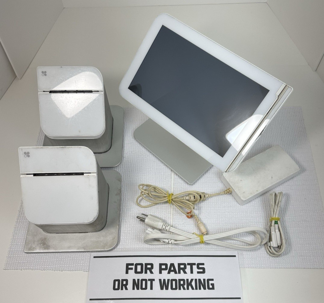 Clover POS Station w/ 2 Receipt Printers & Cables FOR PARTS OR NOT WORKING LOT:C