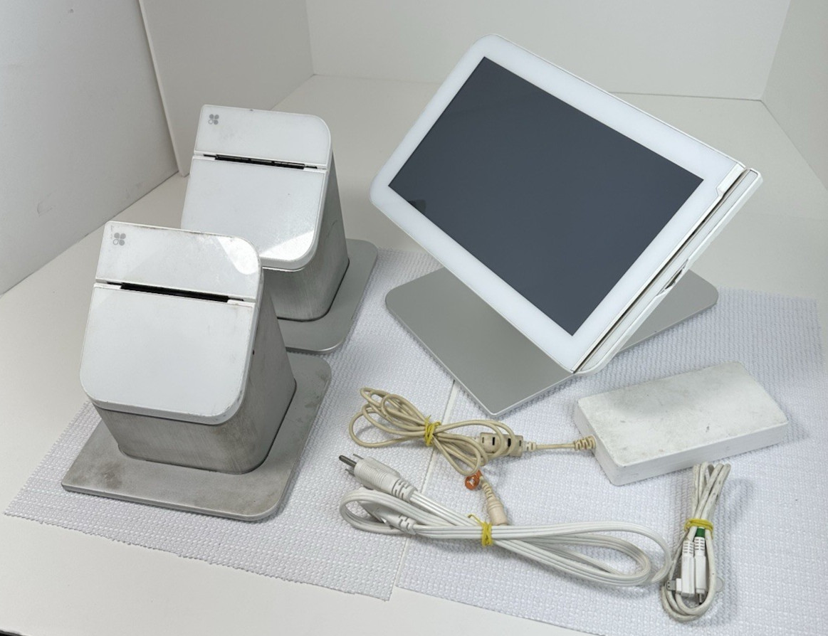 Clover POS Station w/ 2 Receipt Printers & Cables FOR PARTS OR NOT WORKING LOT:C