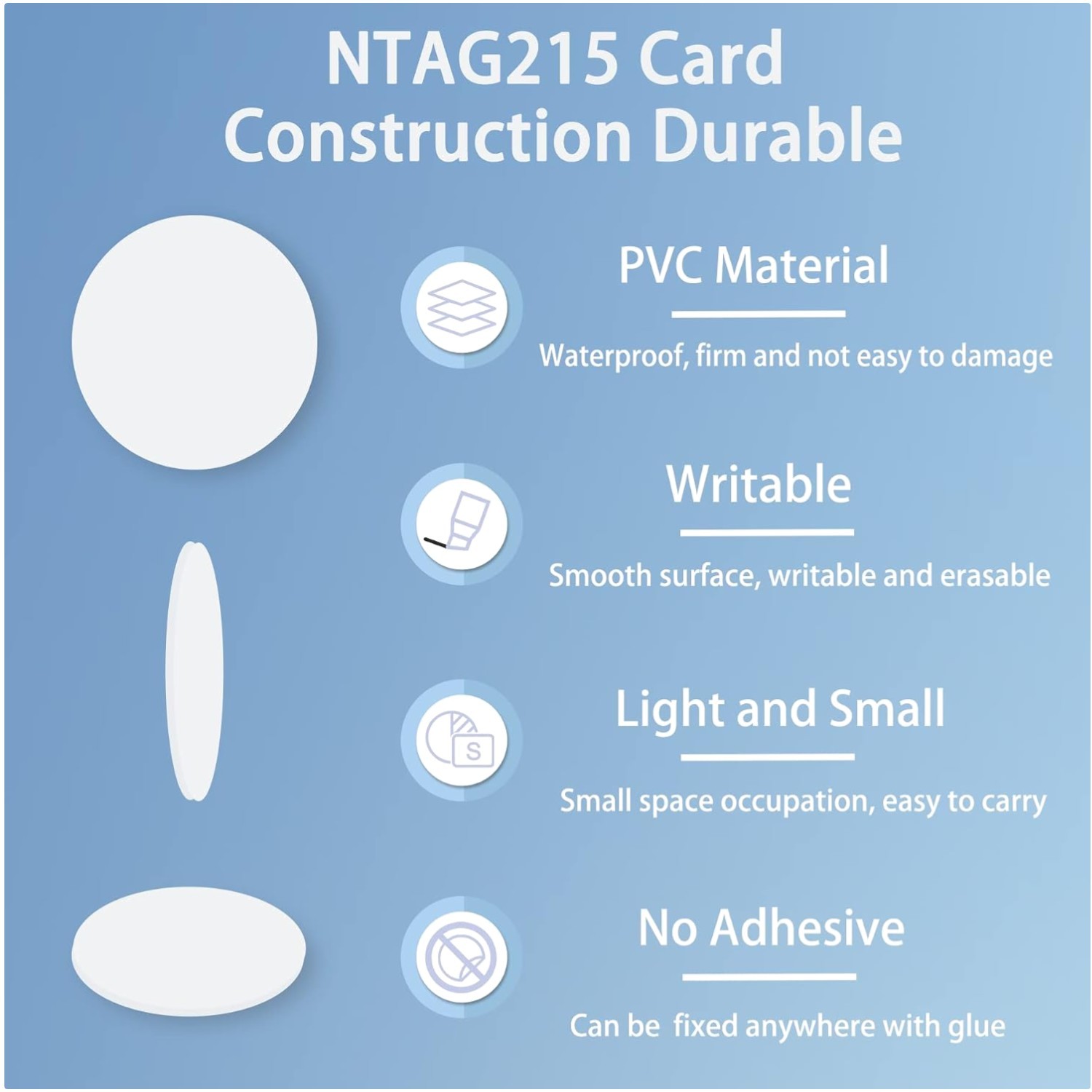 50pcs NFC Tags Ntag215 Coins 25mm Round