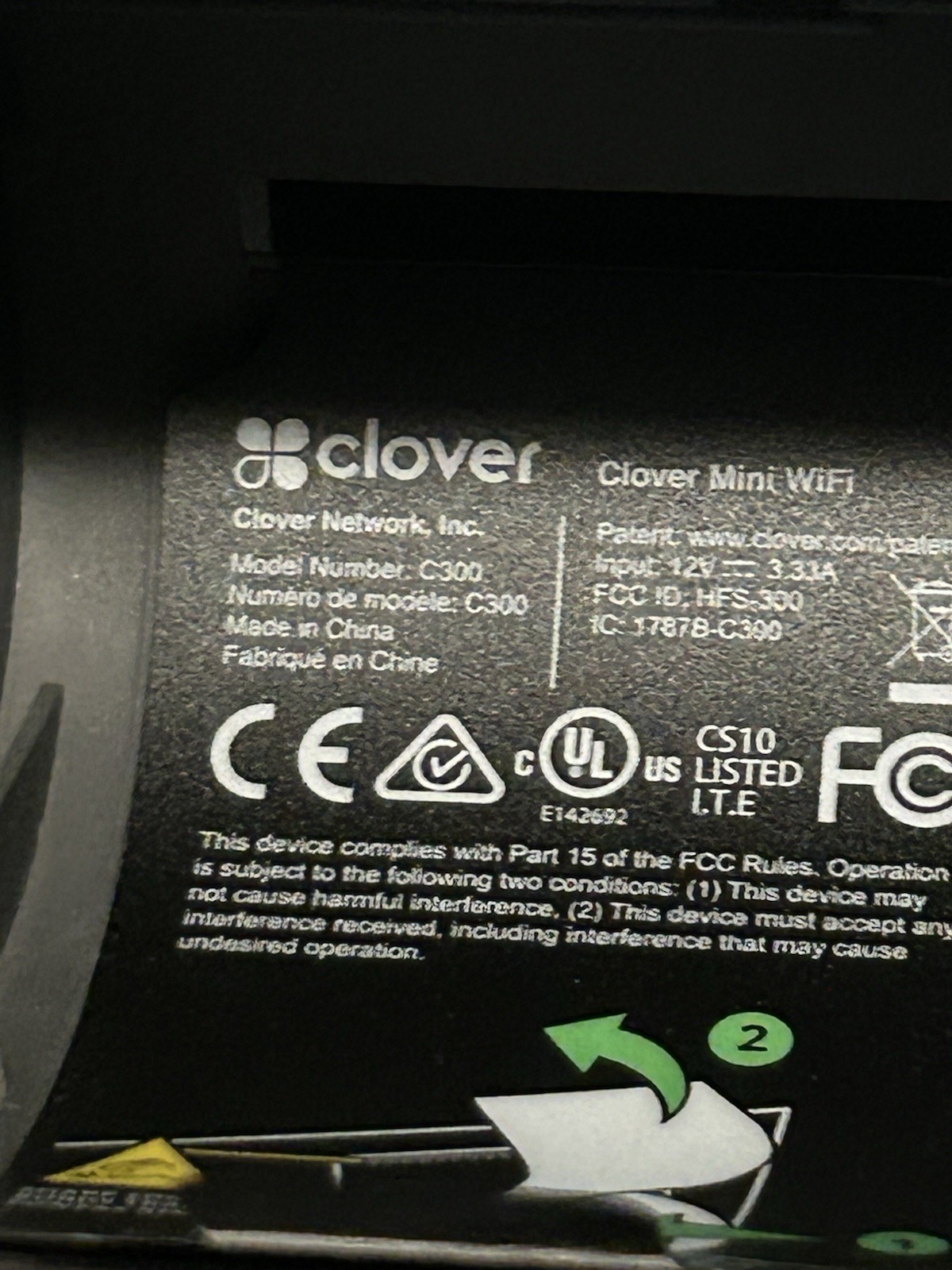 Clover Mini Wi-Fi C300 POS System + USB-C Triangle Hub With Aftermarket AC Adapt