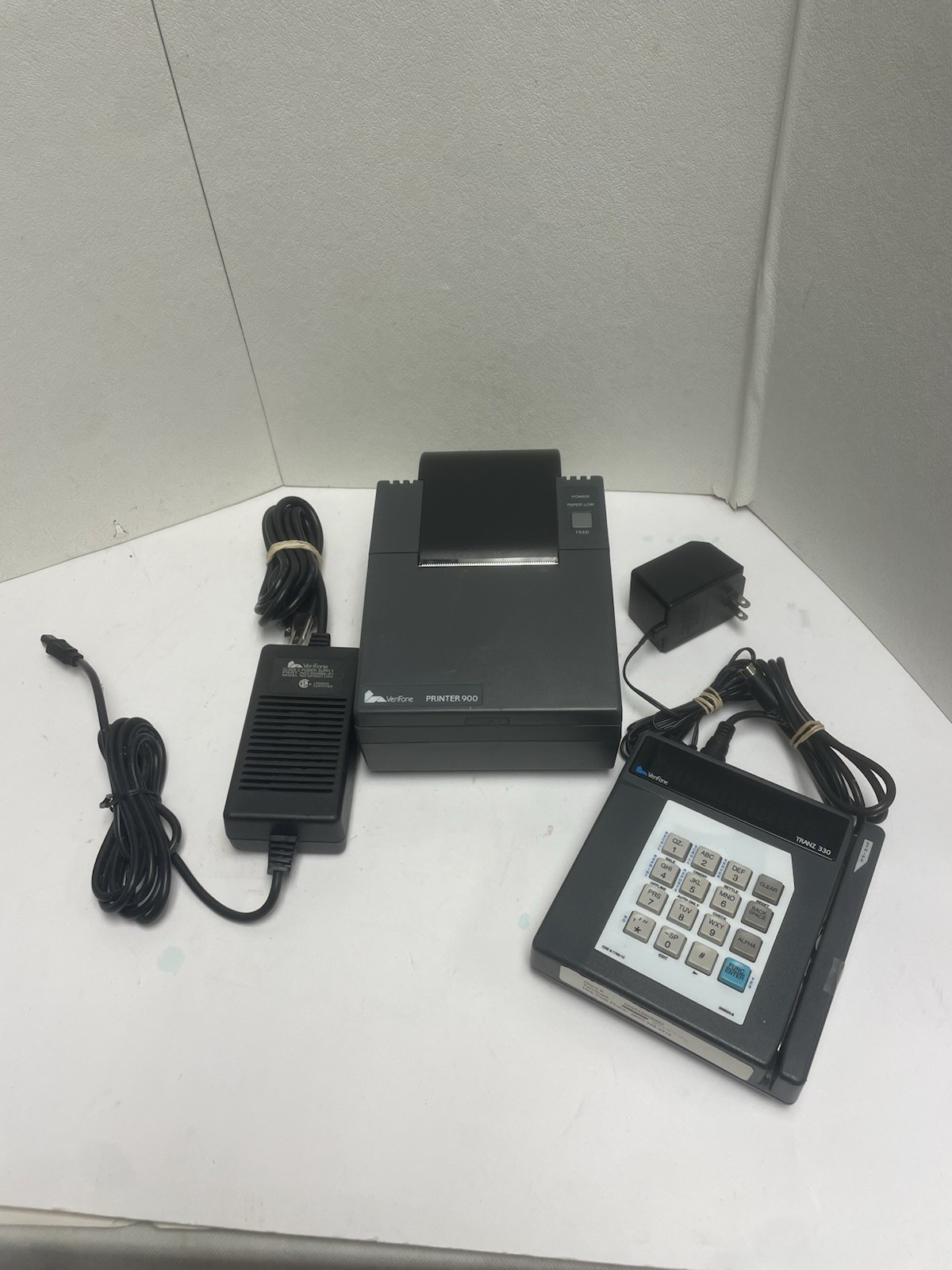 Verifone TRANZ 330 Credit Card Reader & Verifone Receipt Printer 900 With Cords