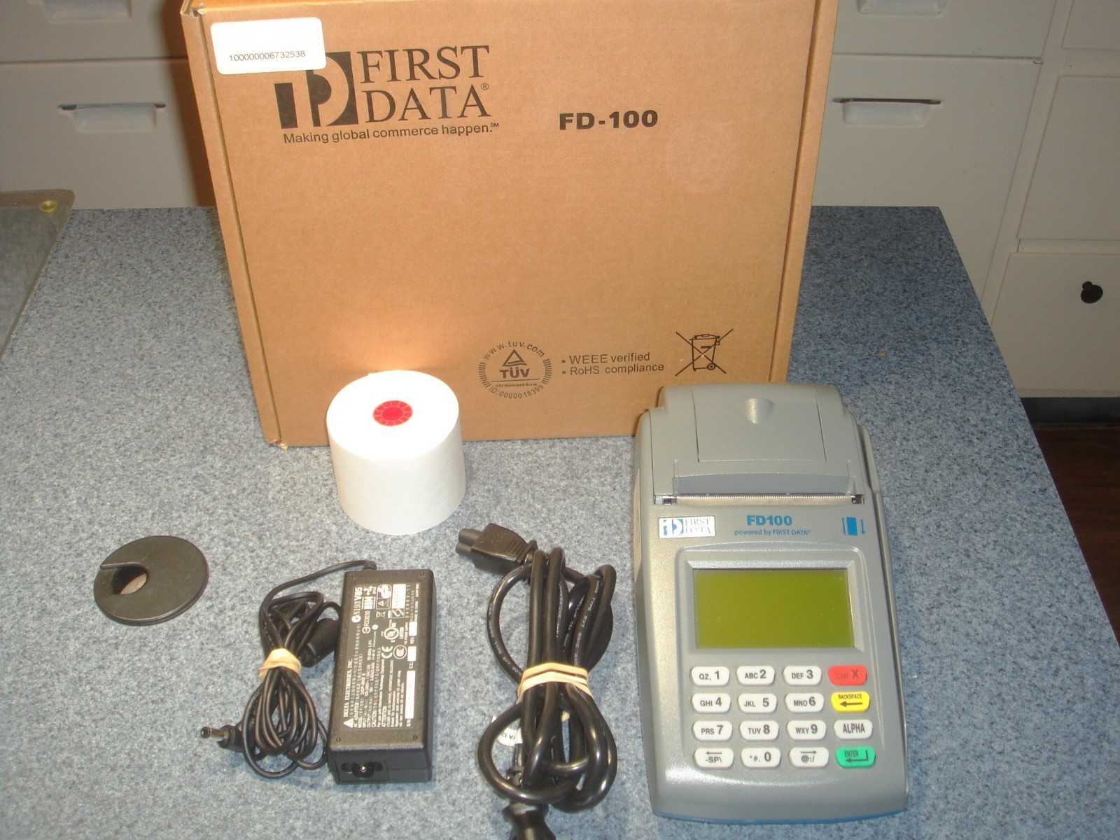 First Data POS Credit Card Machine, FD100 Terminal w/ FD-10C Pin Pad