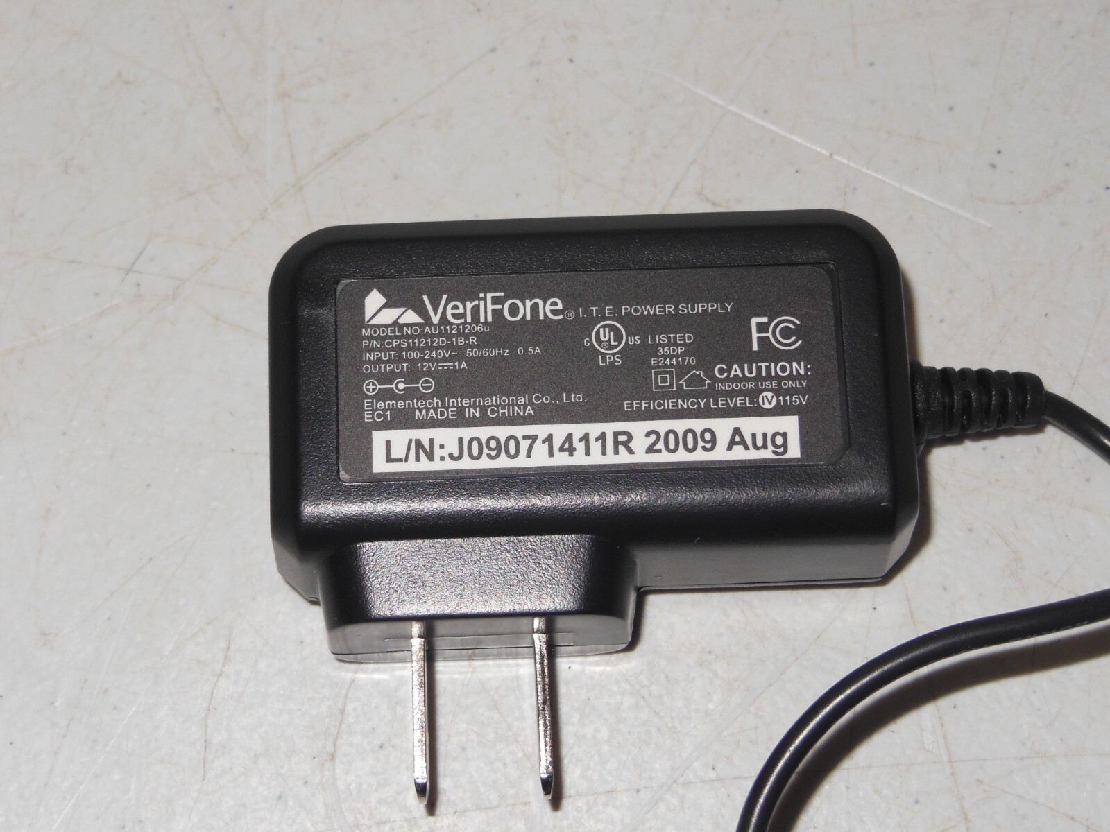 VeriFone 12V 1A CPS11212D-1B-R AC Adapter Power Supply AU1121206u