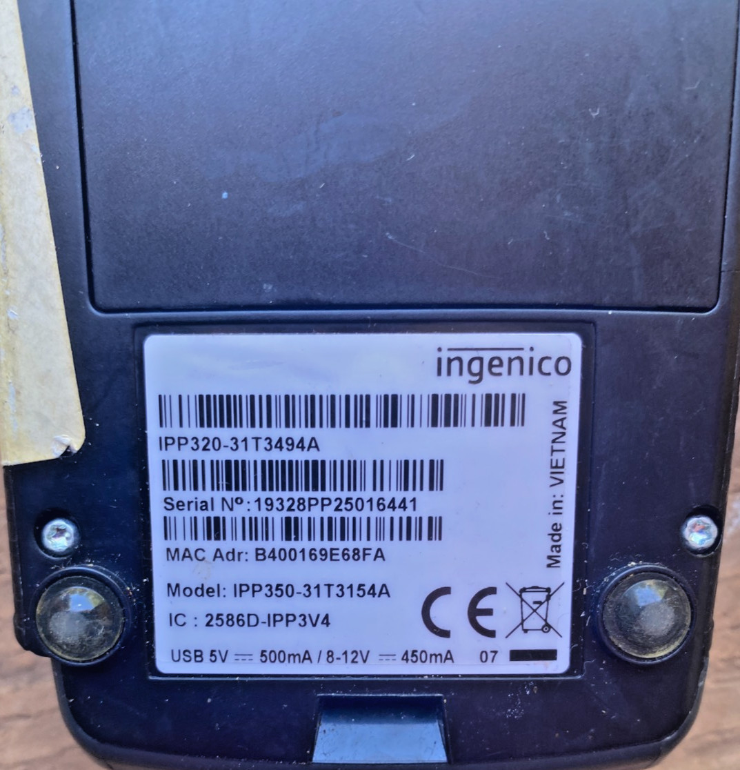 Ingenico iPP320 PIN Pad Credit Card POS Payment Terminal EMV NFC USB Cable