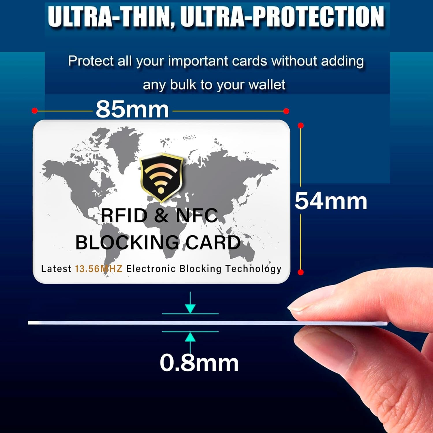 SaiTech IT 5 Pack RFID Blocking Card NFC Contactless 5pk-White, White