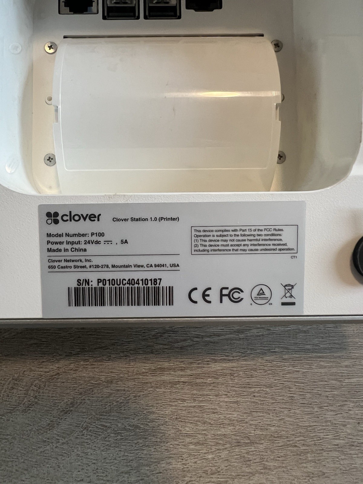 2x Clover Station 1.0 – P100 Printer With Power Adapter (Pair)