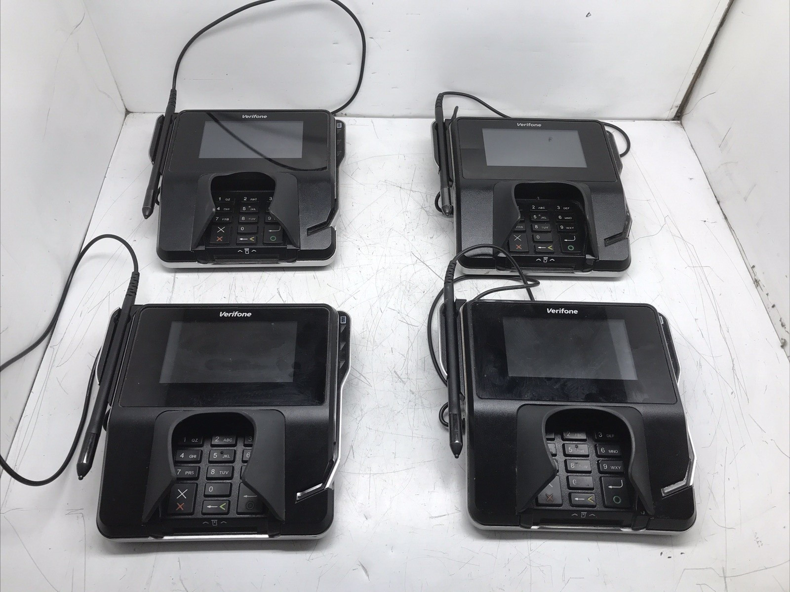 Lot of 4 VERIFONE MX 915 Pin Pad Payment Terminals with 3 MX900-02 modules