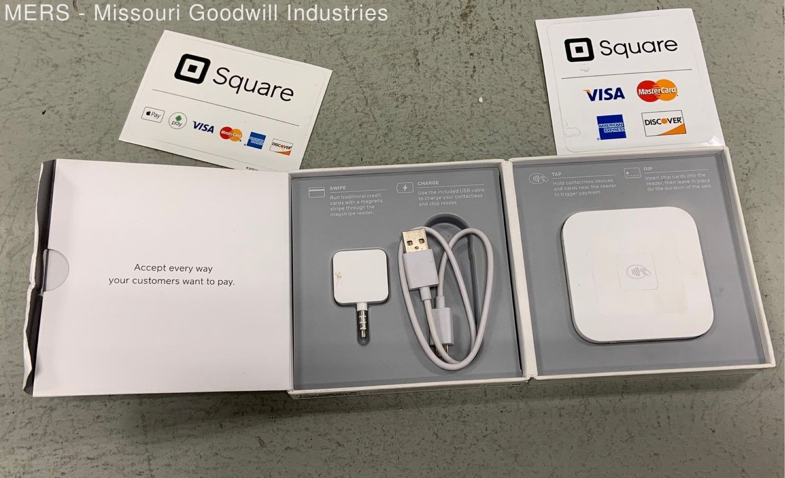 Square A-SKU-0113-01 Contactless and Chip Card Reader with Magstripe Reader POS
